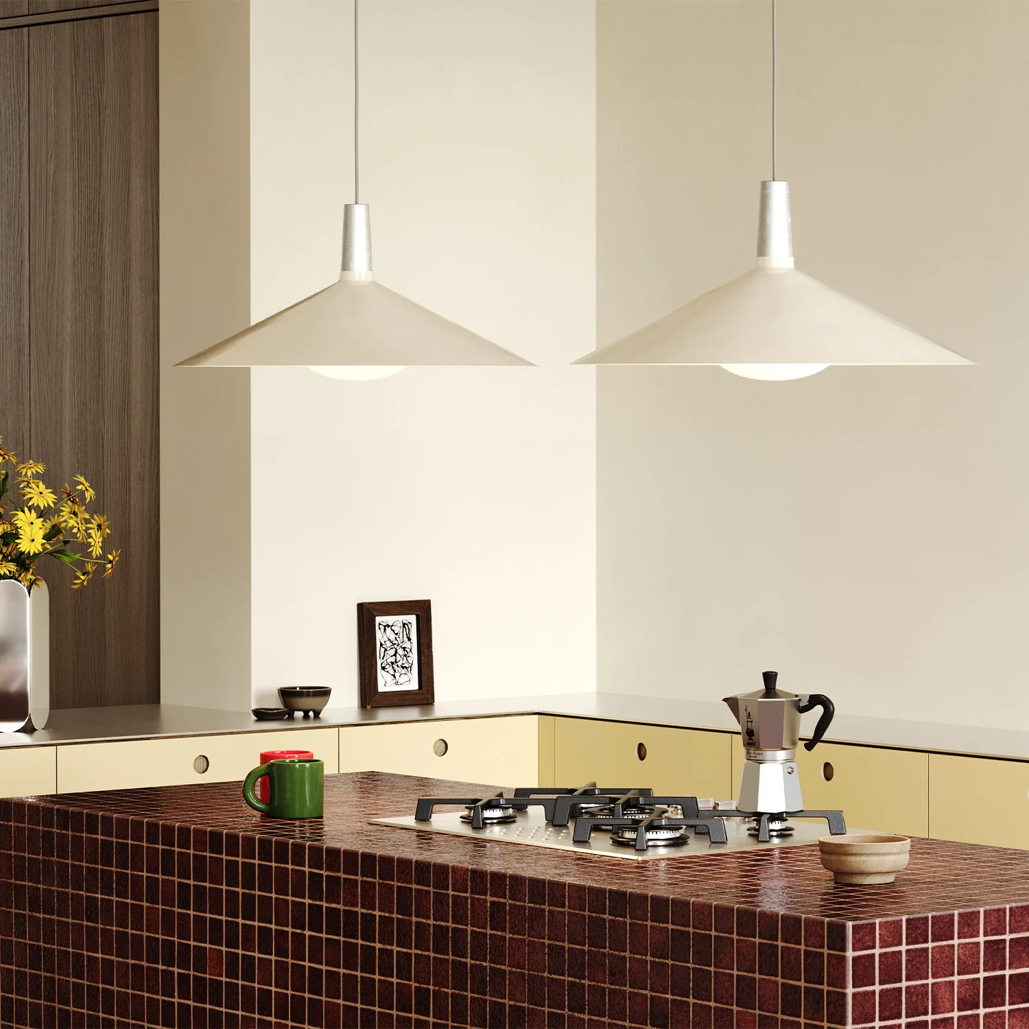 Bower Pendant Light Large in Oyster White - Image 2