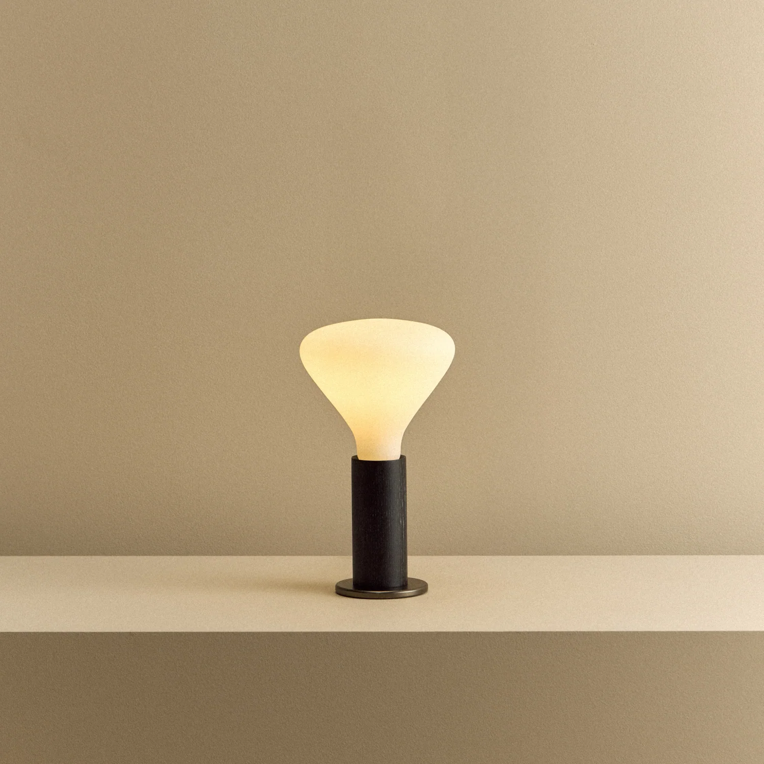 Knuckle Table Lamp in Blackened Oak + Noma - Image 2