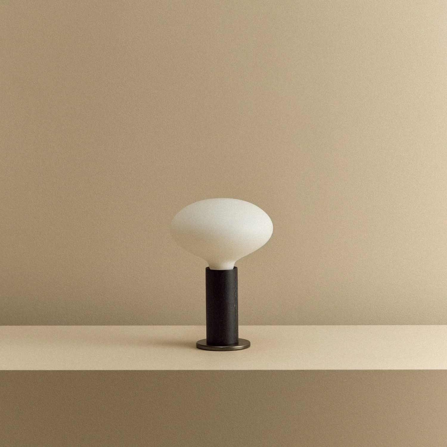 Knuckle Table Lamp in Blackened Oak + Oval - Image 7