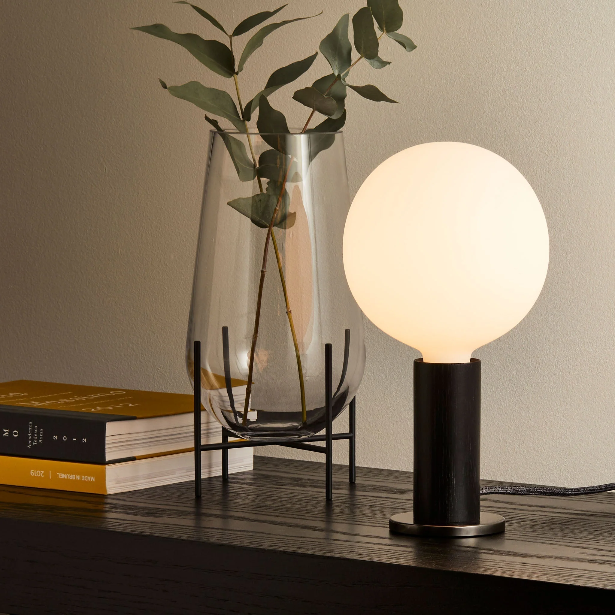 Knuckle Table Lamp in Blackened Oak + Sphere IV - Image 3