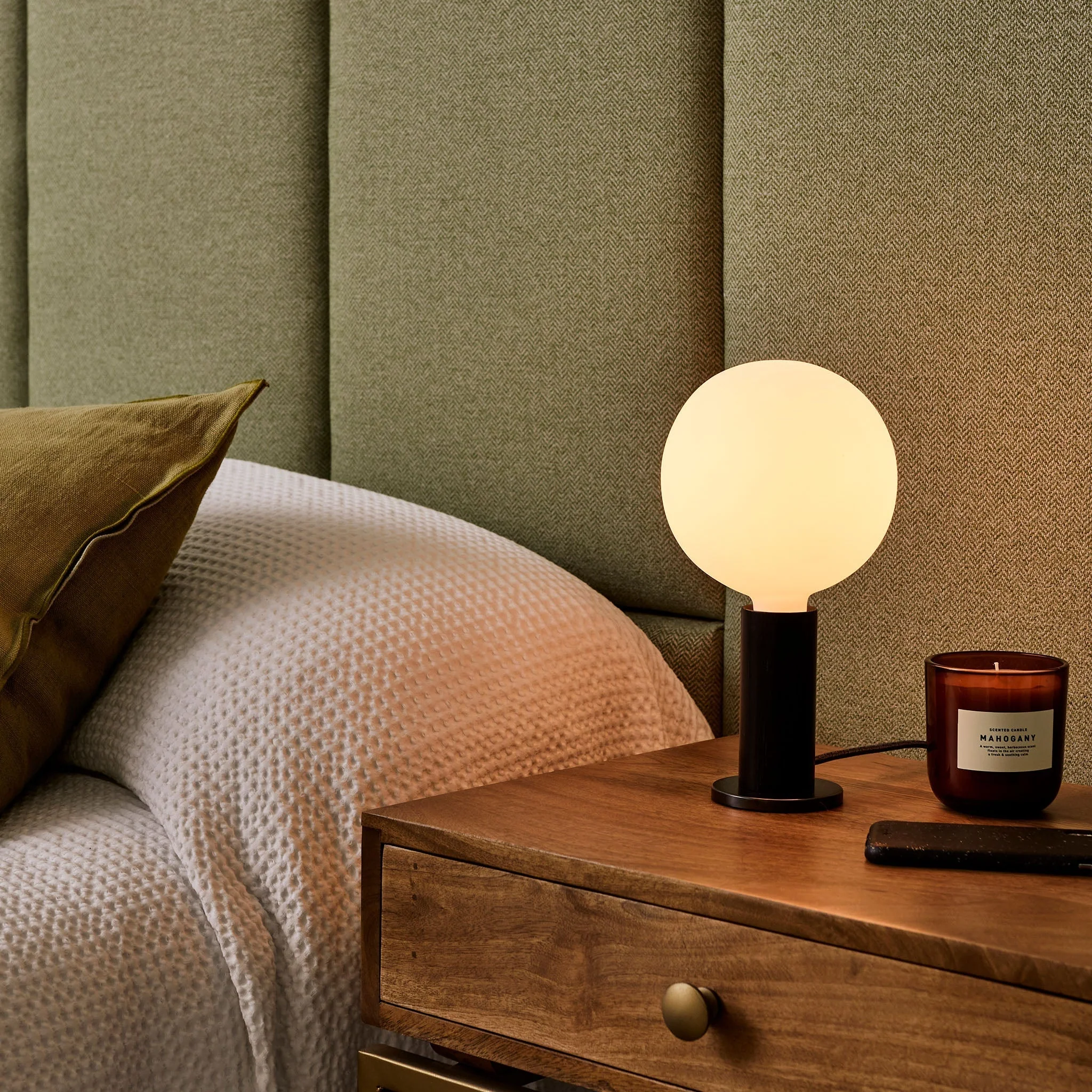 Knuckle Table Lamp in Blackened Oak + Sphere IV - Set of 2 - Image 2