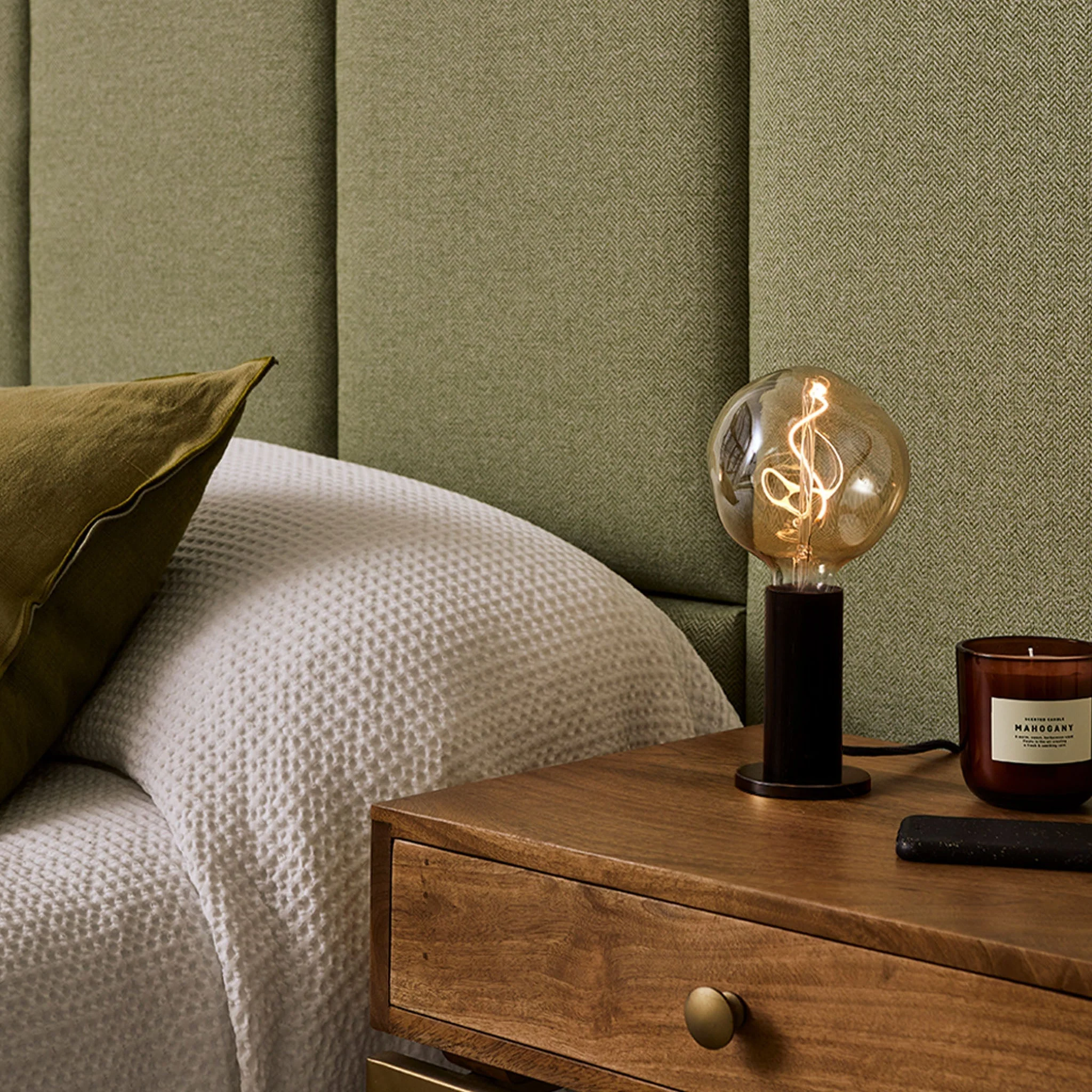 Knuckle Table Lamp in Blackened Oak + Voronoi I - Image 4