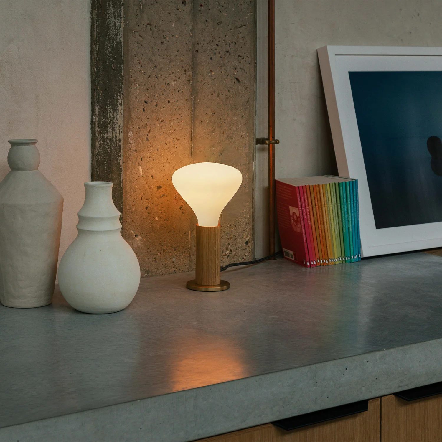 Knuckle Table Lamp in Oak + Noma - Image 3