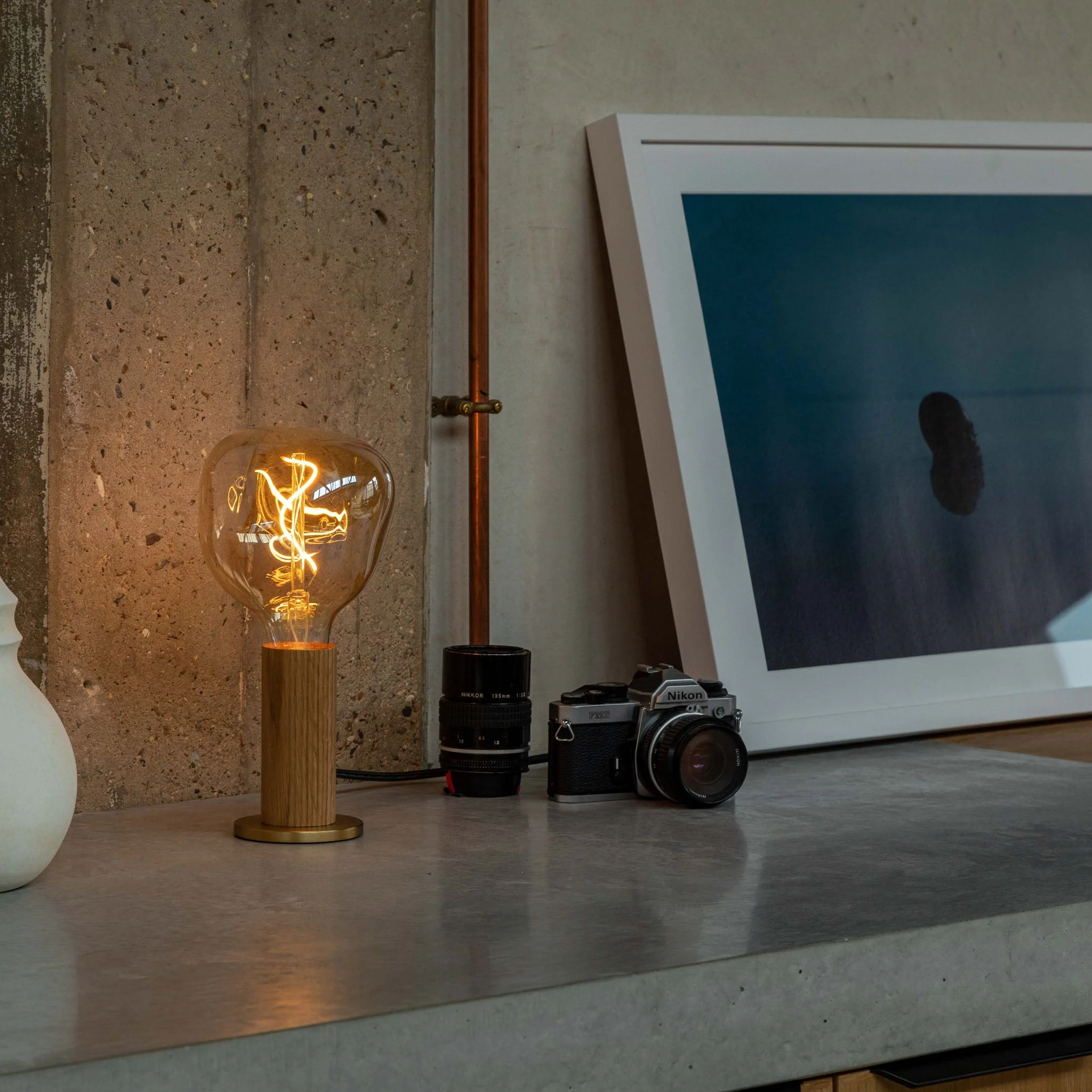 Knuckle Table Lamp in Oak + Voronoi I - Set of 2 - Image 4