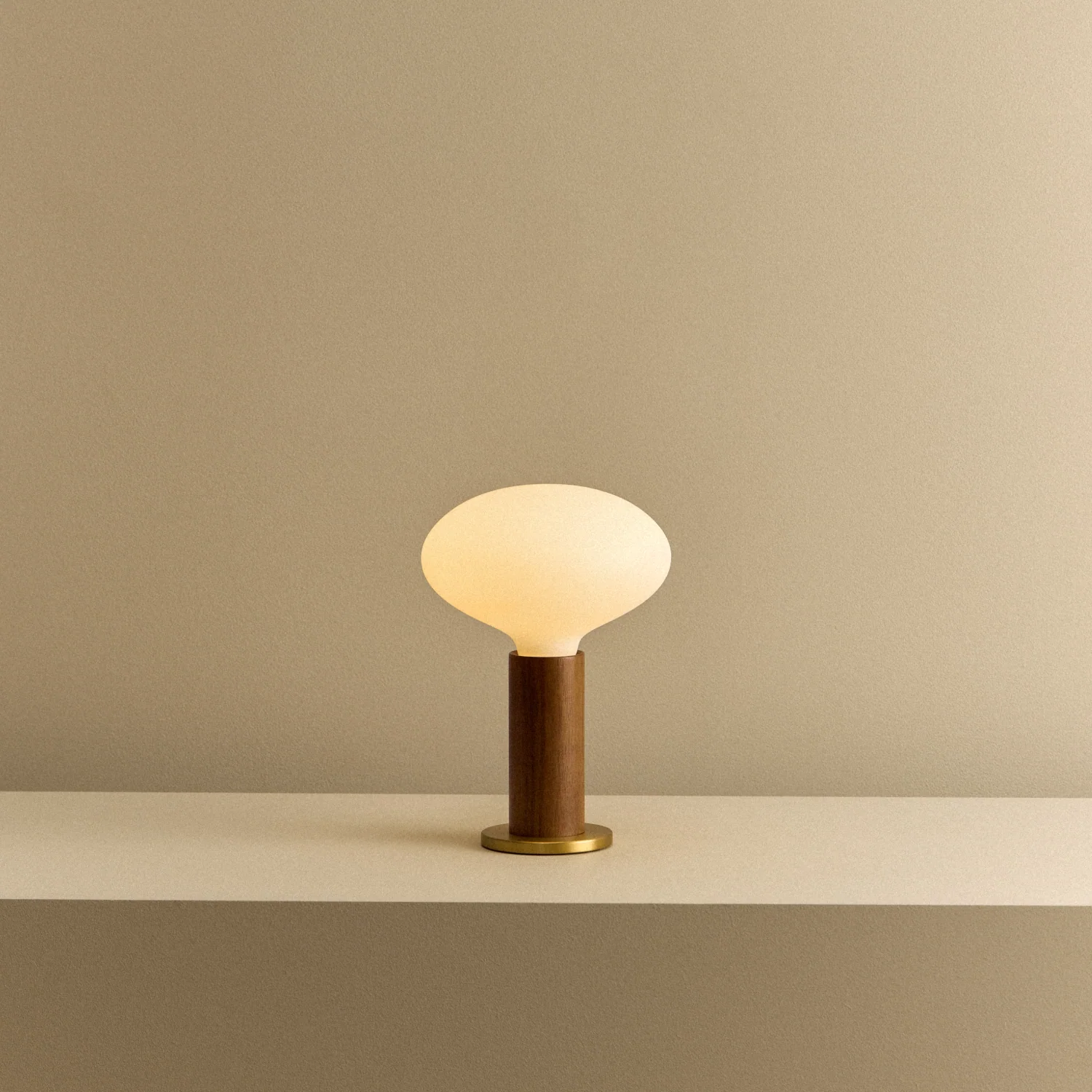 Knuckle Table Lamp in Walnut + Oval - Image 2