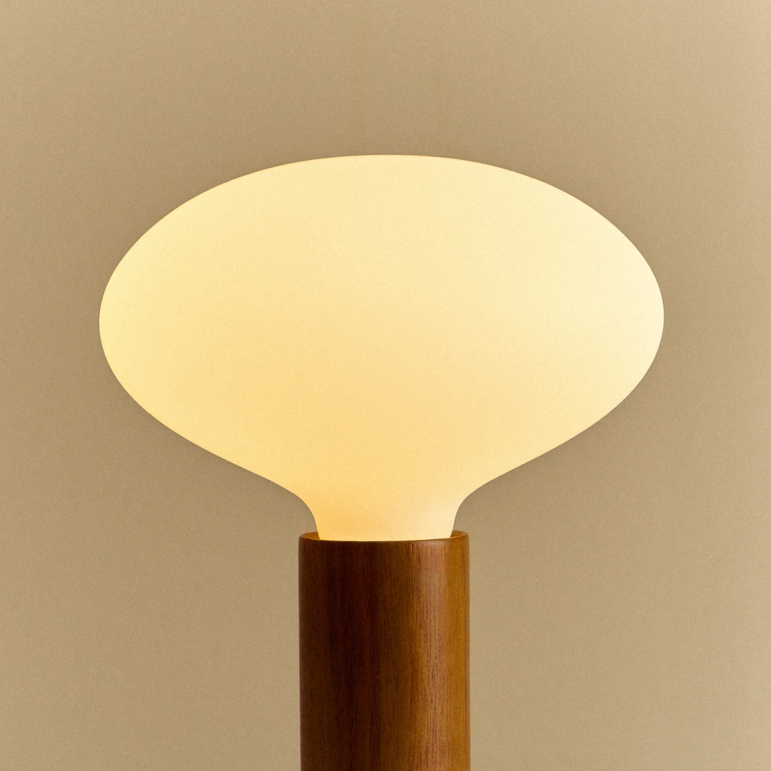 Knuckle Table Lamp in Walnut + Oval - Image 4