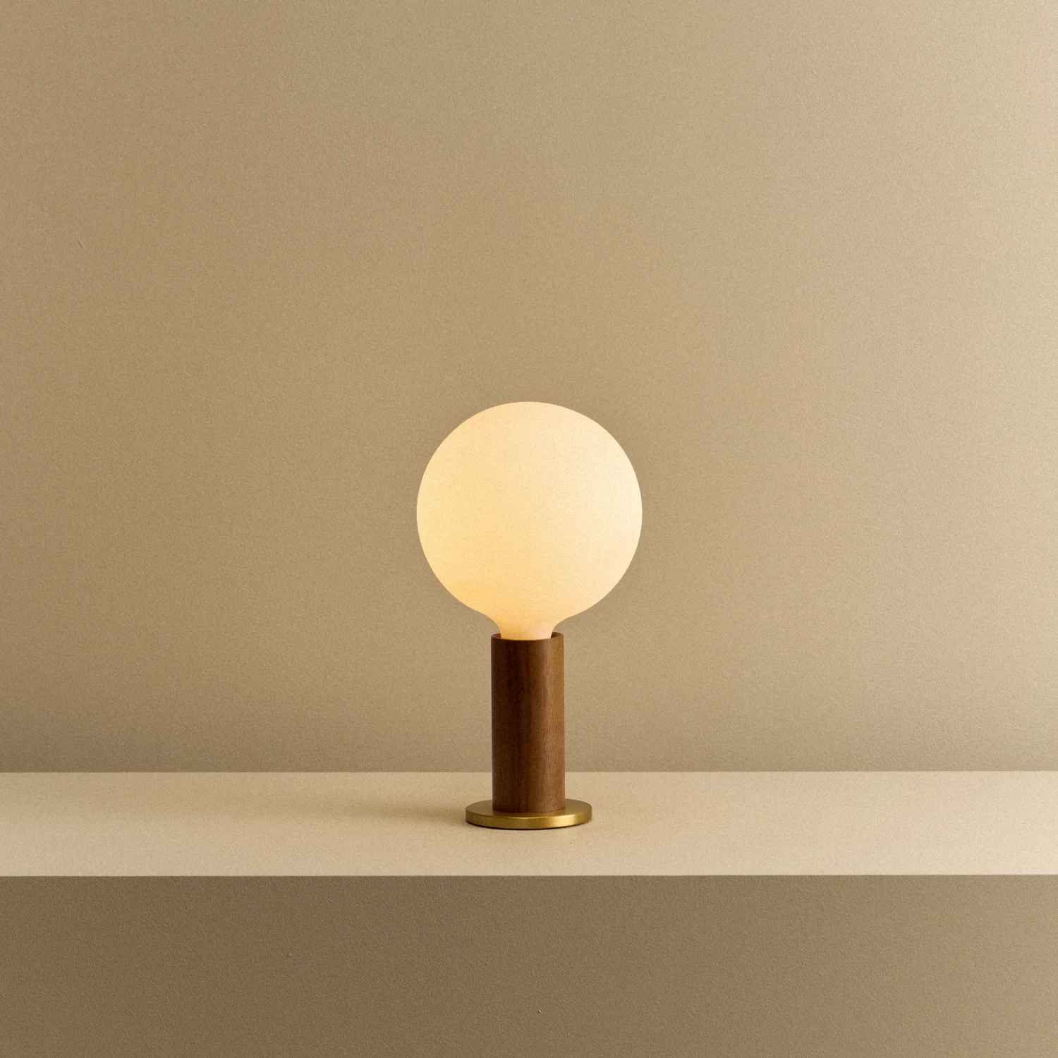 Knuckle Table Lamp in Walnut + Sphere IV - Image 2