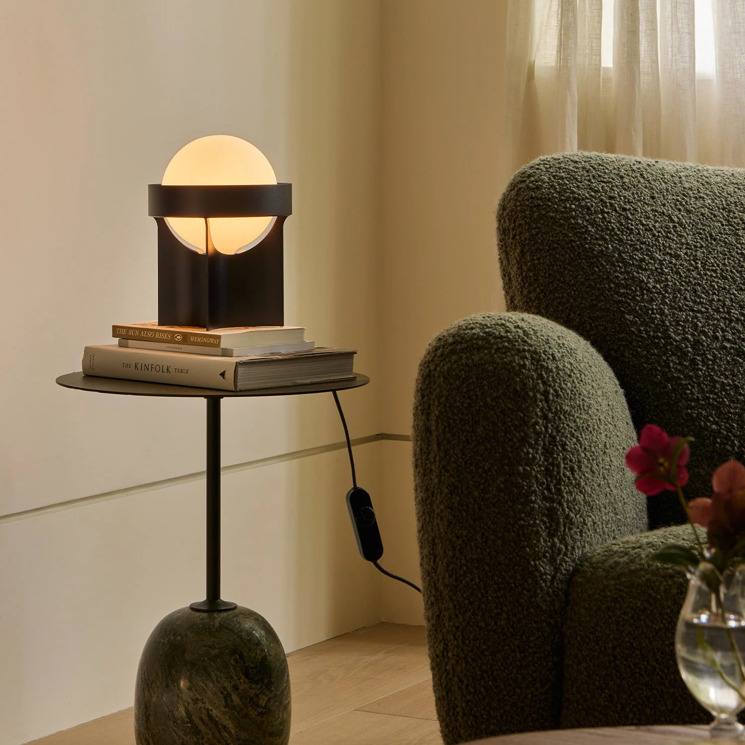 Loop Table Lamp in Dark Grey + Sphere IV - Image 2