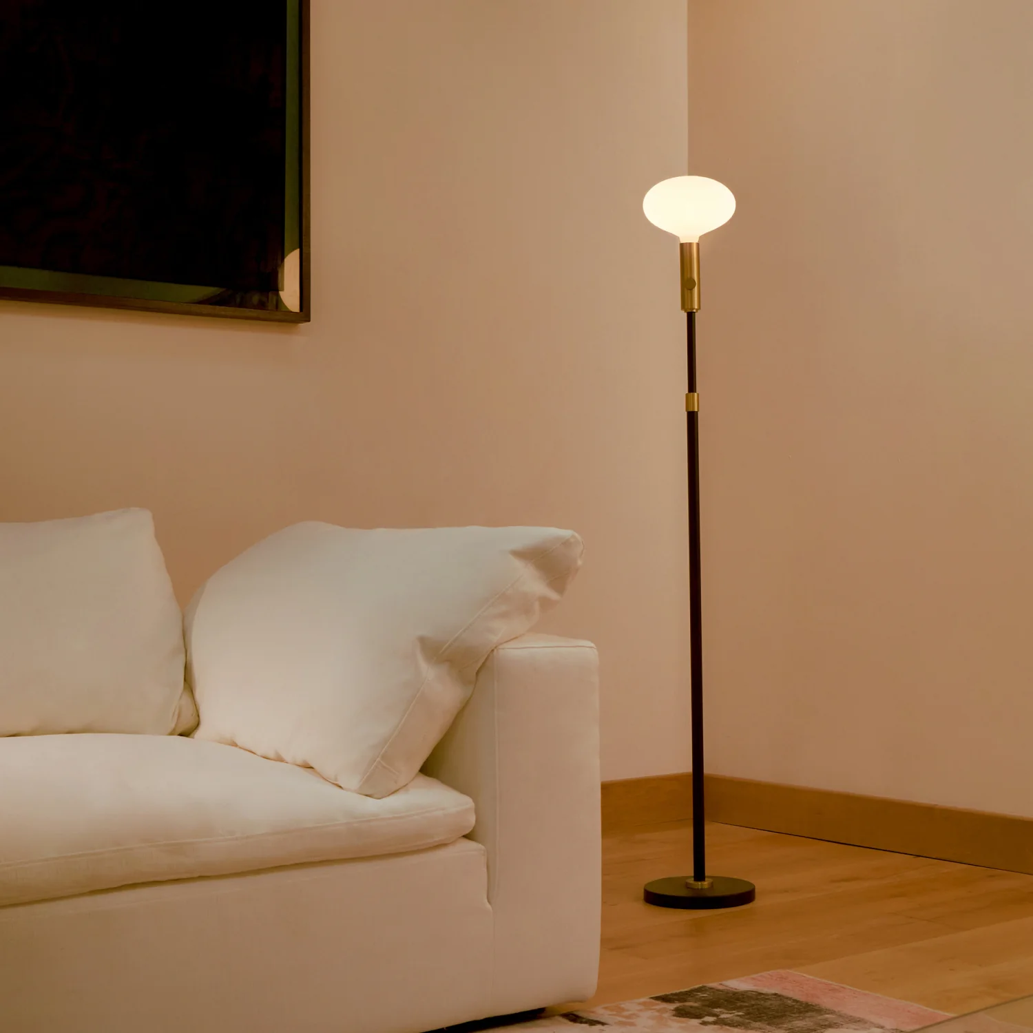 Poise Adjustable Floor Lamp in Brass + Oval II - Image 2