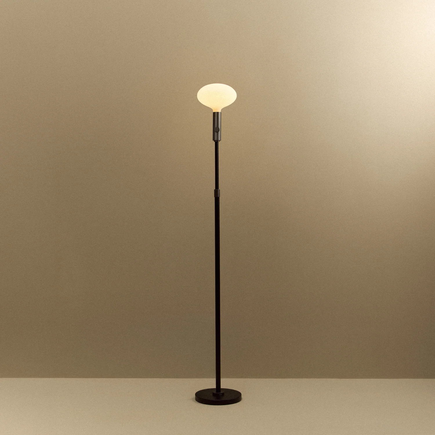 Poise Adjustable Floor Lamp in Graphite + Oval II - Image 2