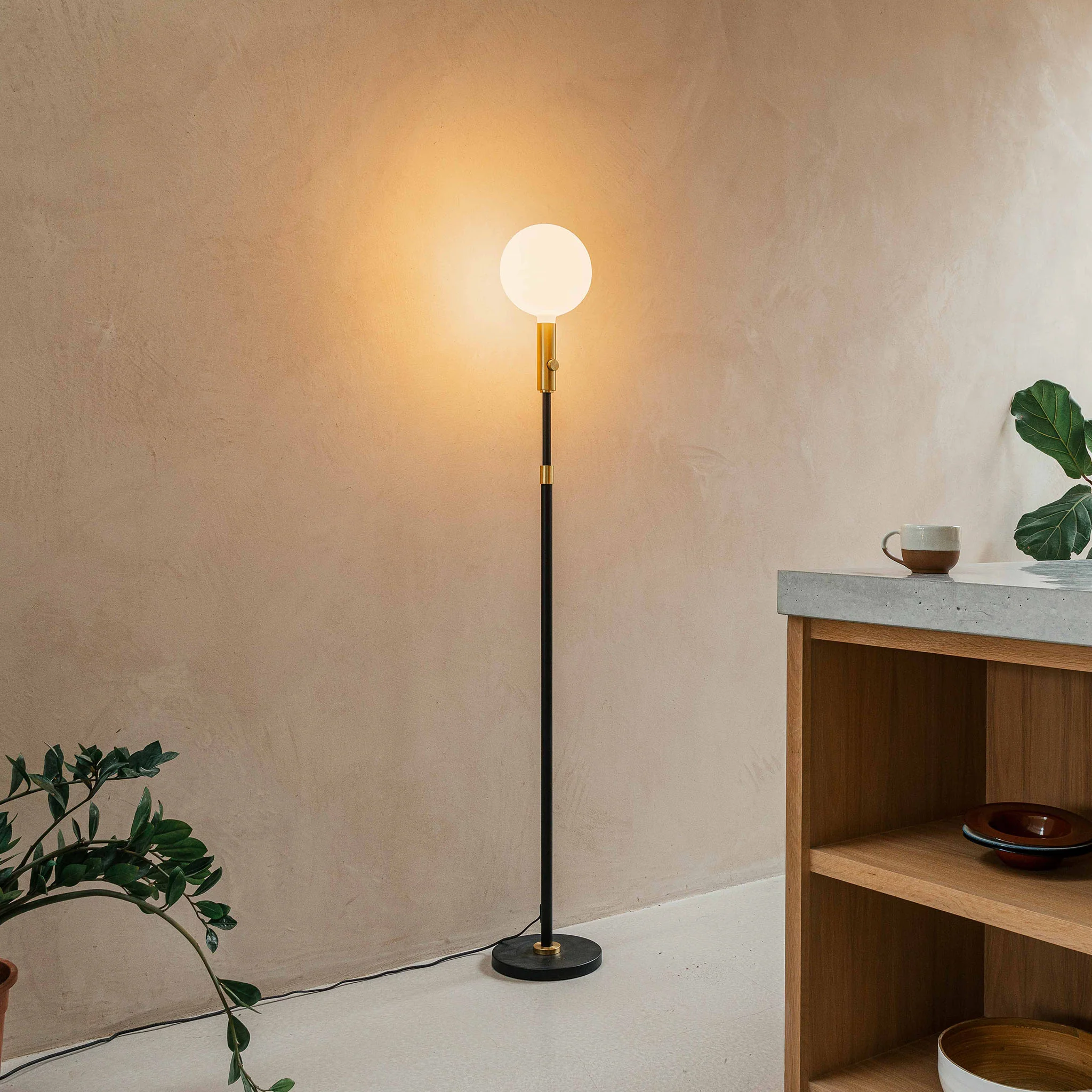 Poise Adjustable Floor Lamp in Graphite + Sphere V - Image 4