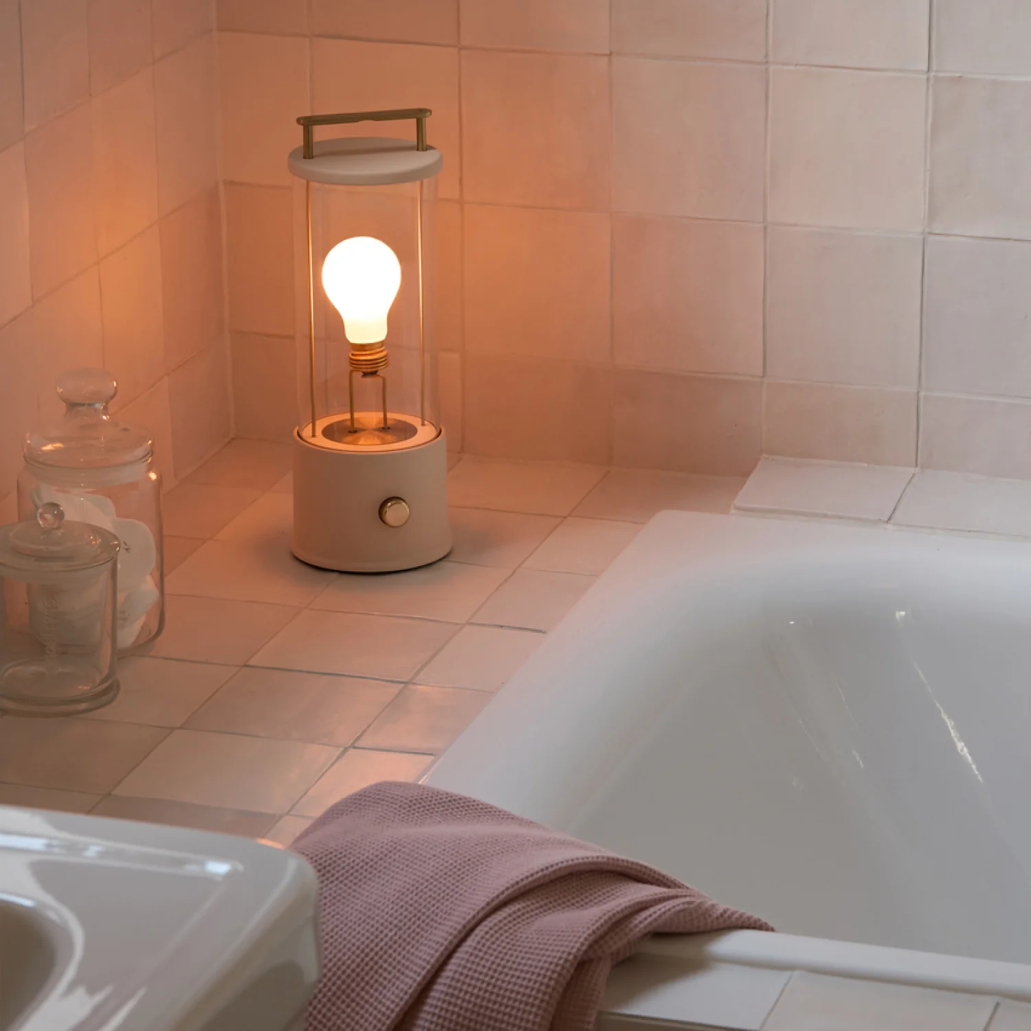 The Muse 2.0 Portable Lamp in Setting Plaster Pink - Image 3