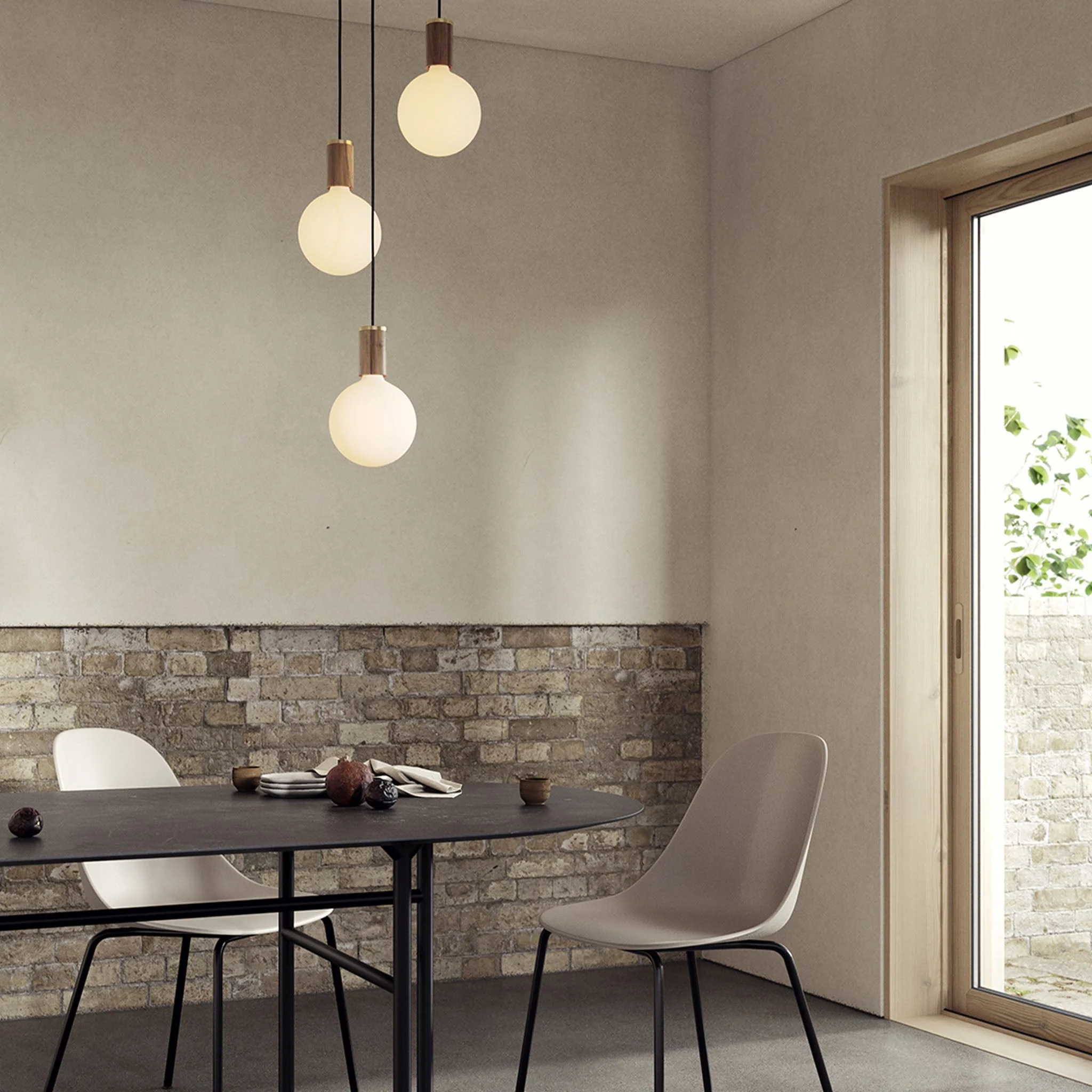 Triple Pendant in Walnut + Sphere IV - Image 2
